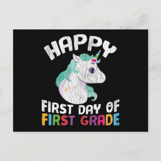 Postal Regalo de Unicornio de Primer Grado Feliz Primer D