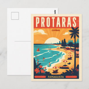 Postal regalo de vacaciones en la playa de Protaras vinta