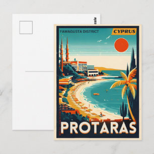 Postal regalo de vacaciones en la playa de Protaras vinta