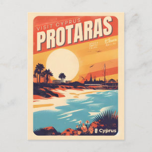 Postal regalo de vacaciones en la playa de Protaras vinta