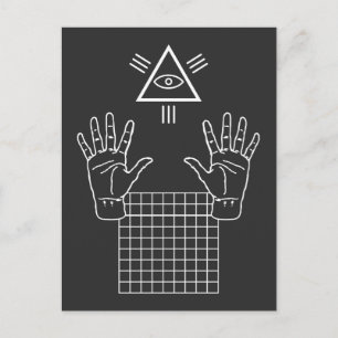 Postal Regalo de vaporwave Occult Illuminati