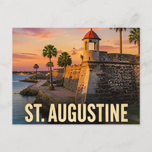 Postal Regalo de viaje a la ciudad costera de St Augustin