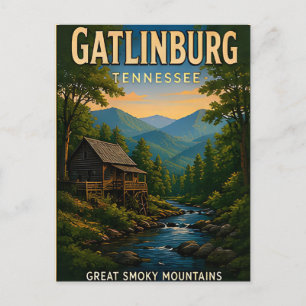 Postal Regalo de viaje a las montañas humeantes de Gatlin