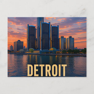 Postal Regalo de viaje al frente del lago de Detroit Mich