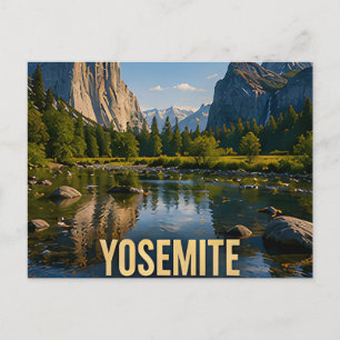 Postal Regalo de viaje al valle de la montaña de Yosemite
