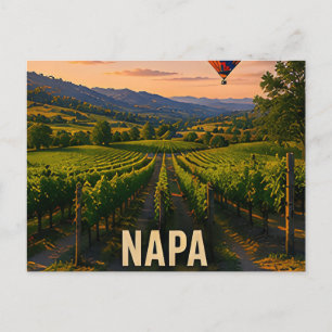 Postal Regalo de viaje al valle de viñedos de Napa Califo