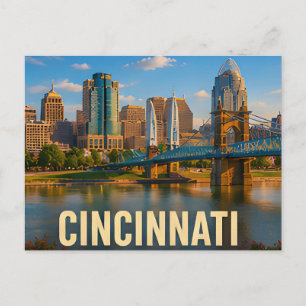 Postal Regalo de viaje Cincinnati Río Ohio