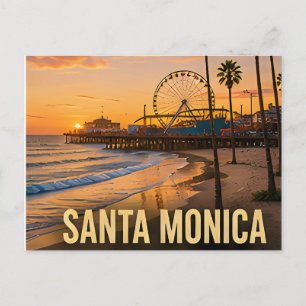 Postal Regalo de viaje costero del muelle de Santa Mónica