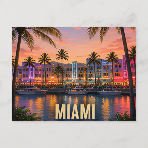 Postal Regalo de viaje de Miami Florida Tropical junto al