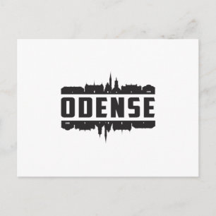Postal Regalo de viaje de Odense Danish City Skyline City
