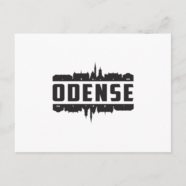 Postal Regalo de viaje de Odense Danish City Skyline City (Anverso)