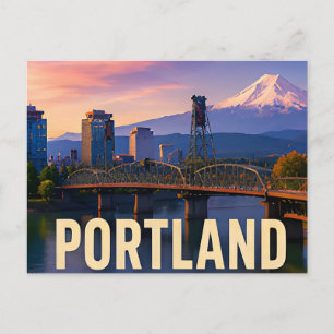 Postal Regalo de viaje de Portland Oregon paisaje Mont Ho