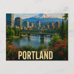 Postal Regalo de viaje de Portland Oregon Riverfront Mont