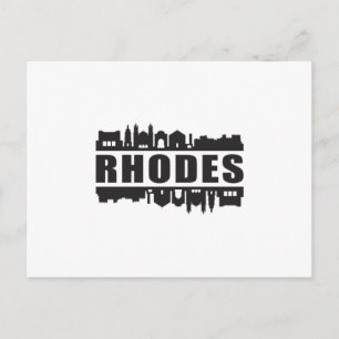 Postal Regalo de viaje de Rhodes Greece City Skyline City