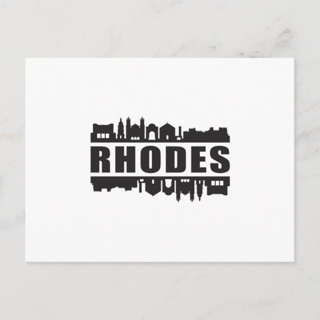 Postal Regalo de viaje de Rhodes Greece City Skyline City (Anverso)