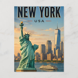 Postal Regalo de viaje del horizonte de Nueva York