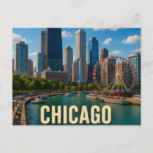 Postal Regalo de viaje por el frente marítimo de Chicago