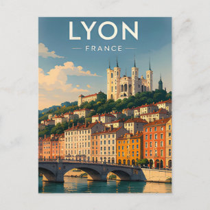Postal Regalo de viaje por la ribera de Lyon Francia