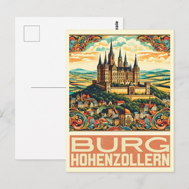 Postal Regalo del Castillo de Hohenzollern Burg Hohenzoll (Anverso / Reverso)