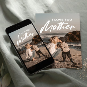 Postal Regalo del Día de las Madres Foto Minimalista Te Q