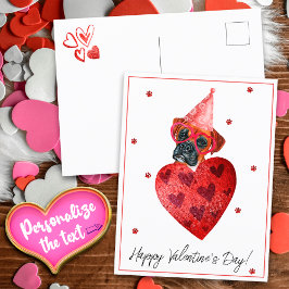 Postal Regalo del Día de San Valentín para Perro Boxer