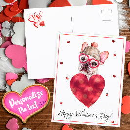 Postal Regalo del Día de San Valentín para Perro Bulldog