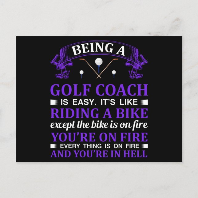 Postal Regalo del entrenador de golf (Anverso)