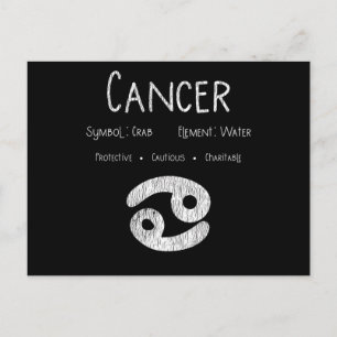 Postal Regalo del signo zodiacal de Cáncer retro para ama