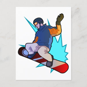 Postal Regalo deportivo de invierno para Snowboard Snowbo