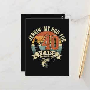 Postal Regalo divertido de cumpleaños número 40 para pesc