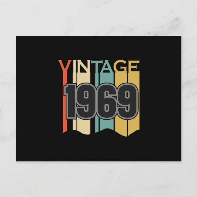 Postal Regalo divertido de cumpleaños Vintage 1969 Retro  (Anverso)