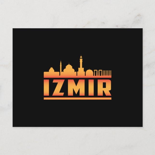Postal Regalo divertido de Izmir Turkey City Skyline City (Anverso)