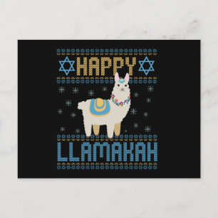 Postal Regalo divertido de LLamakah judío feliz de Hanukk