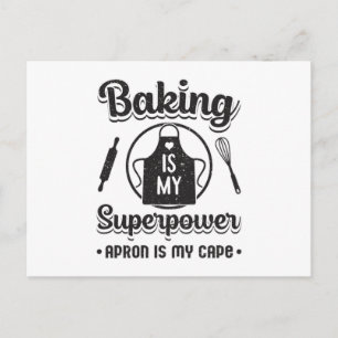 Postal Regalo divertido de panadería Baking Baker Superpo