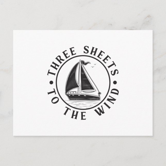 Postal Regalo divertido para capitán de barco de vela (Anverso)