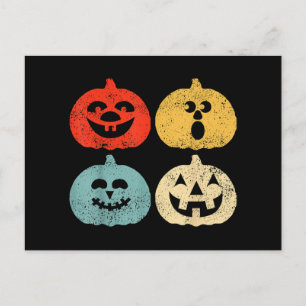 Postal Regalo divertido vintage de calabaza de Halloween 