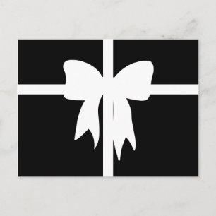 Postal Regalo envuelto en blanco y negro