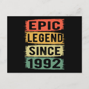 Postal Regalo épico de cumpleaños 33 años Leyenda Cumplea