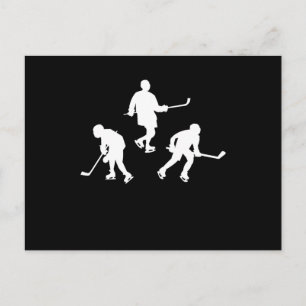 Postal Regalo fresco de silueta de jugador de palo de hoc