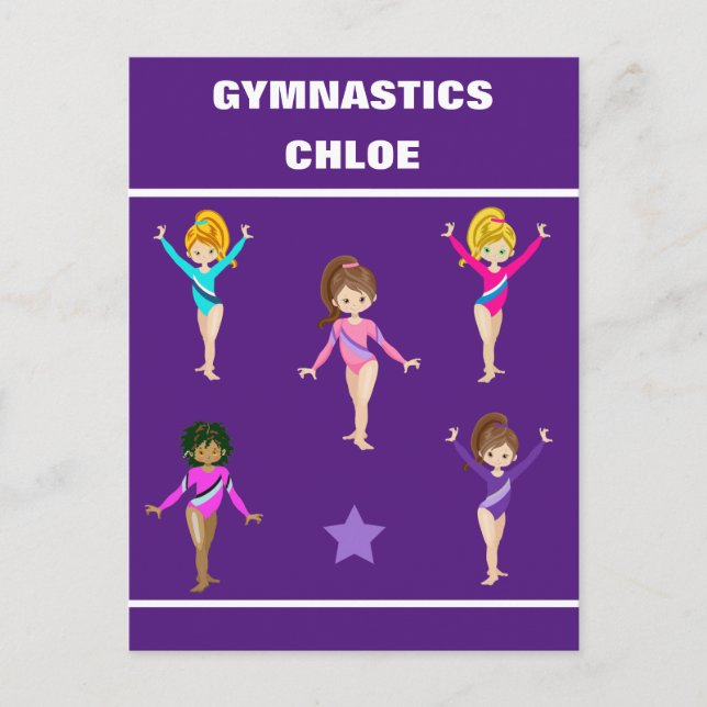 POSTAL REGALO GIMNÁSTICO CON 5 GIMNASTOS PERSONALIZADOS (Anverso)