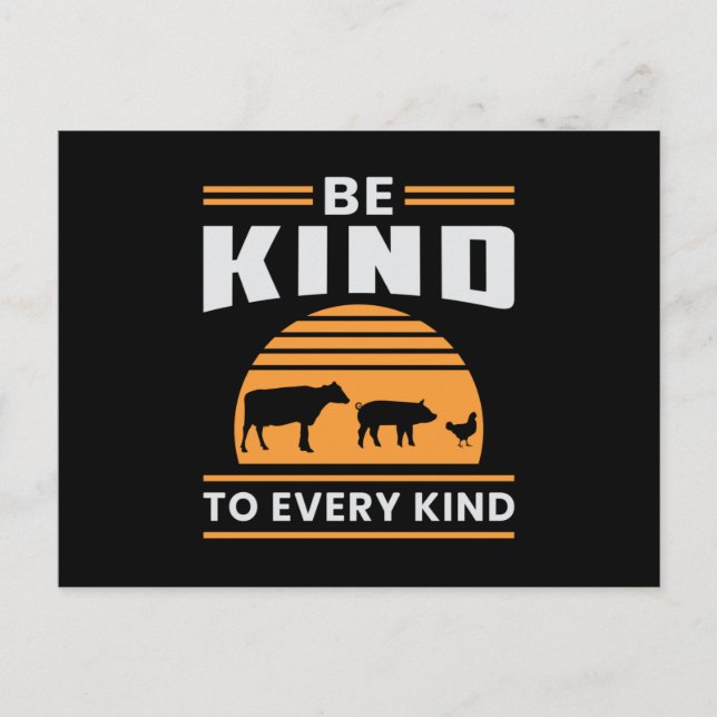 Postal Regalo gracioso sobre el Veganism Vegan Veggie Ani (Anverso)