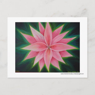 Postal Regalo la flor en mi propia afirmación cardíaca.