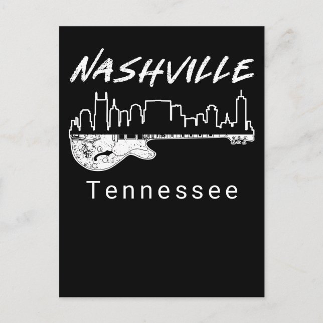 Postal Regalo Nashville de recuerdo de música de guitarra (Anverso)