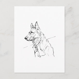 Postal Regalo para Amante de Perros, Pastor Alemán