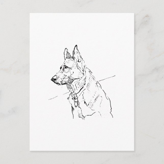 Postal Regalo para Amante de Perros, Pastor Alemán (Anverso)