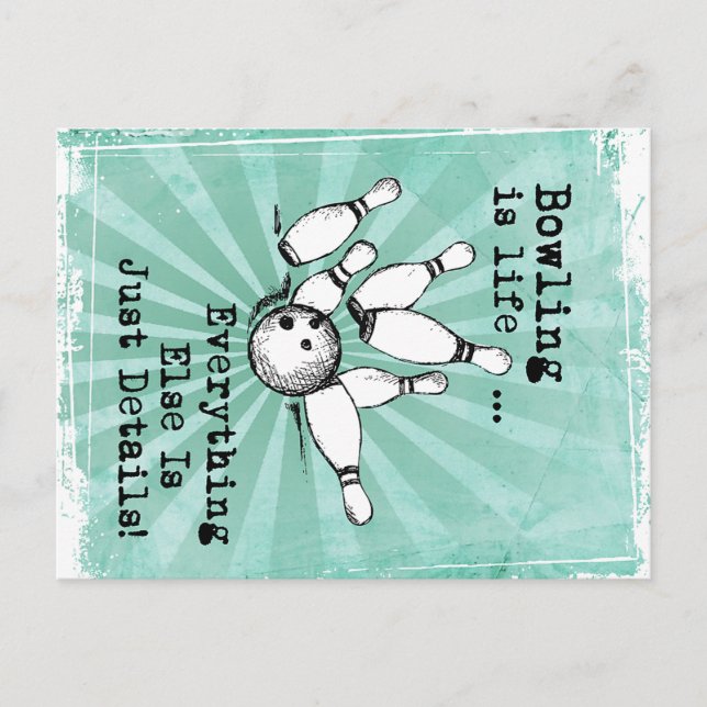 Postal Regalo para amante del boliche, regalo divertido p (Anverso)