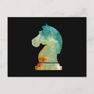 Postal Regalo para amante del caballo de ajedrez jugador