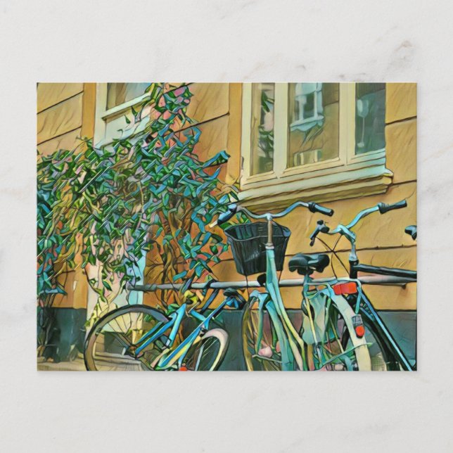 Postal Regalo para amante del ciclismo | Pintura de cicli (Anverso)