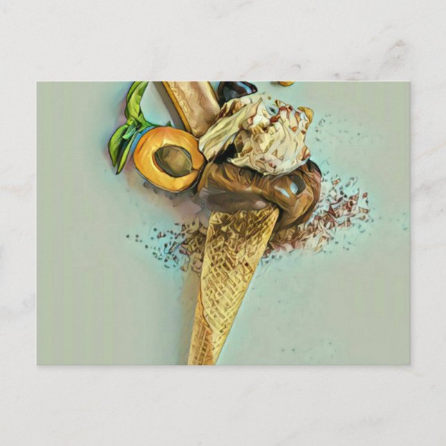 Postal regalo para amante del helado de chocolate (Anverso)