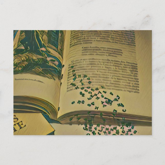 Postal Regalo para amantes de la biblioteca (Anverso)